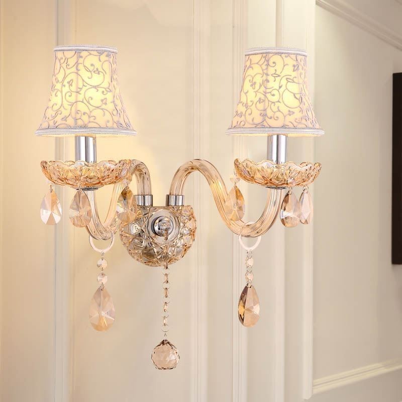 Elegante aplique de cristal de estilo europeo para pared de pasillo