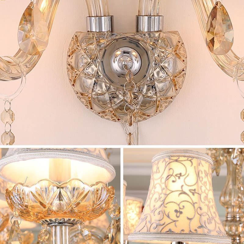 Elegante aplique de cristal de estilo europeo para pared de pasillo