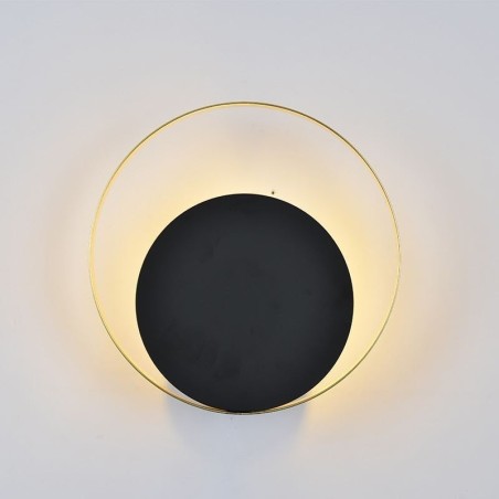Aplique de pared de estilo moderno, circular, negro, lámpara creativa, iluminación de noche Aplique de pared de estilo moderno, circular, negro, lámpara creativa, iluminación de noche