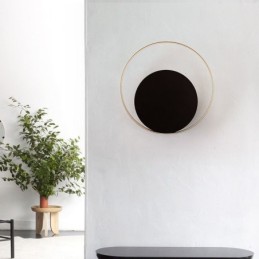 Aplique de pared de estilo moderno, circular, negro, lámpara creativa, iluminación de noche