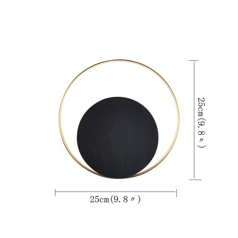 Aplique de pared de estilo moderno, circular, negro, lámpara creativa, iluminación de noche