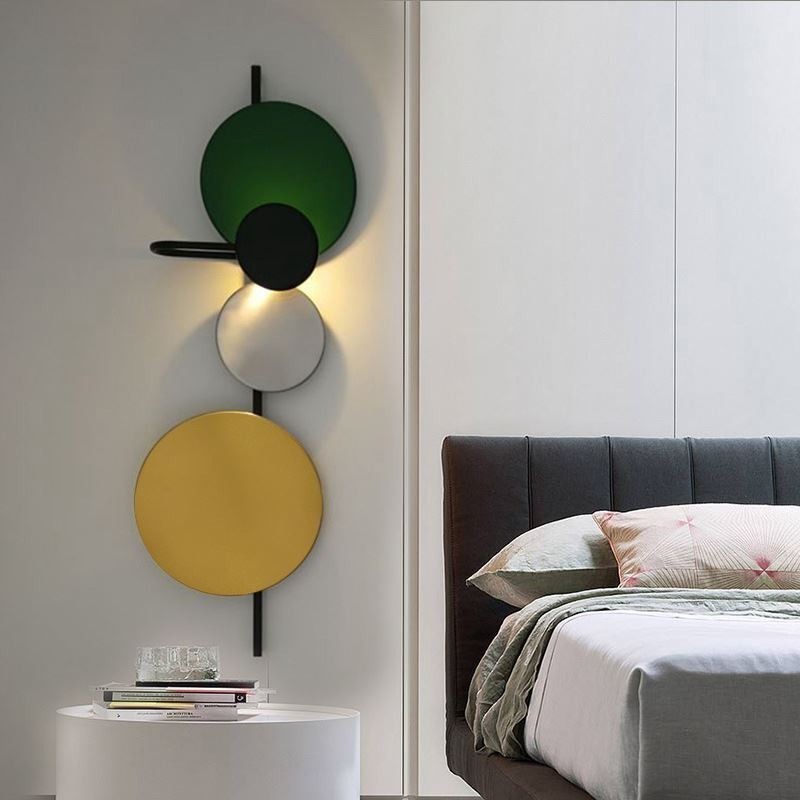 Lámpara de pared circular moderna, iluminación colorida para el hogar, iluminación de noche