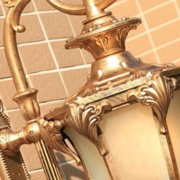 Lámpara de pared tallada impermeable para exteriores, estilo retro europeo, para patio y pasillo