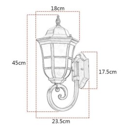 Aplique de pared europeo retro para exteriores, de un solo cabezal, resistente al agua, de vidrio esmerilado.