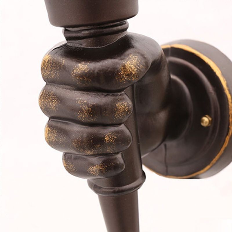 Aplique de pared exterior retro europeo, resistente al agua, con forma de antorcha