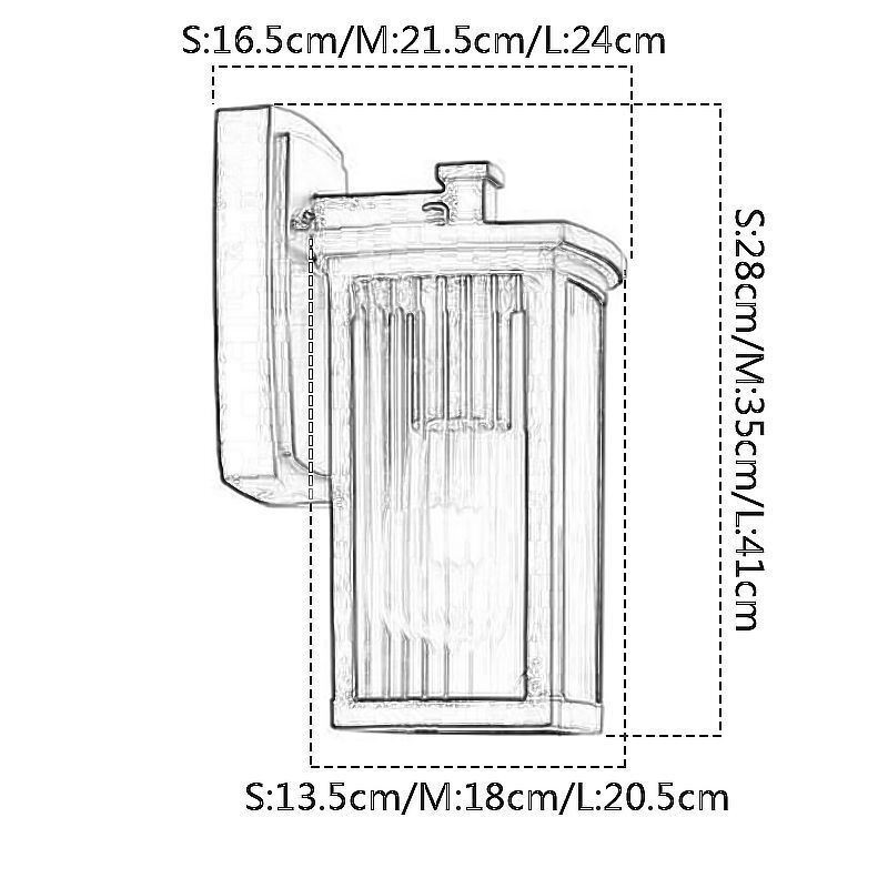 Lámpara de pared de columna cuadrada, moderna y sencilla, para exteriores, resistente al agua, para patio y pasillo.