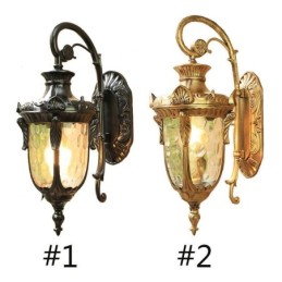 Aplique de pared europeo para exteriores, impermeable, de un solo cabezal, para patio, pasillo y jardín.