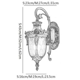 Aplique de pared europeo para exteriores, impermeable, de un solo cabezal, para patio, pasillo y jardín.