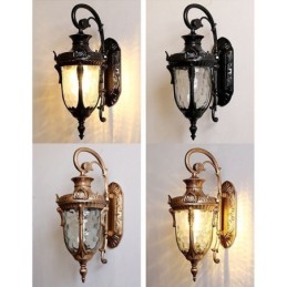 Aplique de pared europeo para exteriores, impermeable, de un solo cabezal, para patio, pasillo y jardín.