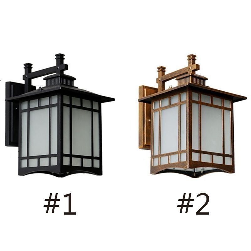 Lámpara de pared estilo chino para exteriores, impermeable, con forma de pabellón, para jardín y balcón.