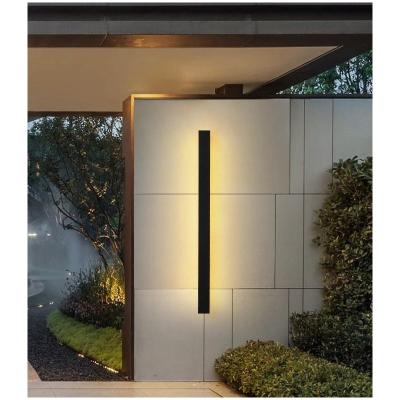 Aplique de pared moderno y contemporáneo para exteriores, largo, IP44, para porche, patio y jardín.