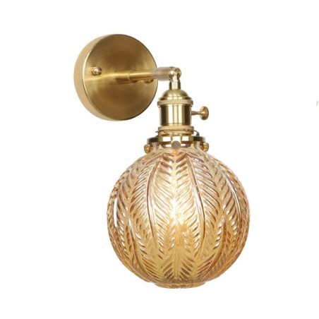 Lámpara de pared moderna con forma de frijol y pantalla esférica de cristal Lámpara de pared moderna con forma de frijol y pantalla esférica de cristal
