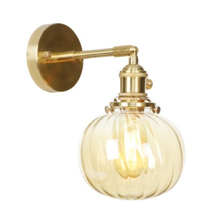 Lámpara de pared moderna con forma de frijol y pantalla esférica de cristal Lámpara de pared moderna con forma de frijol y pantalla esférica de cristal