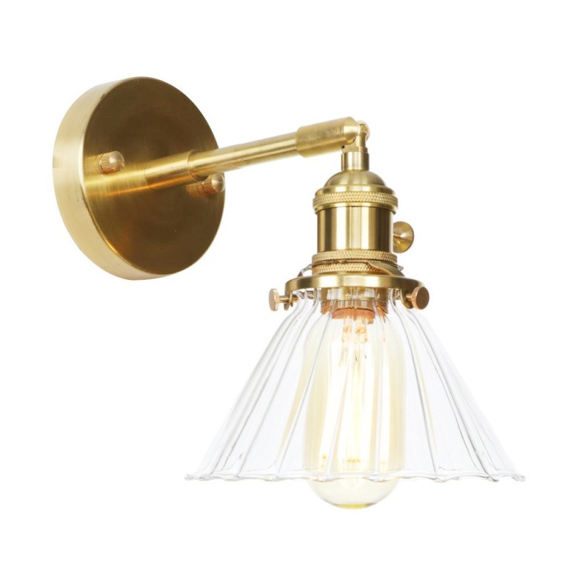 Lámpara de pared moderna con pantalla de cristal