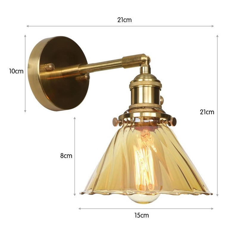 Lámpara de pared moderna con pantalla de cristal