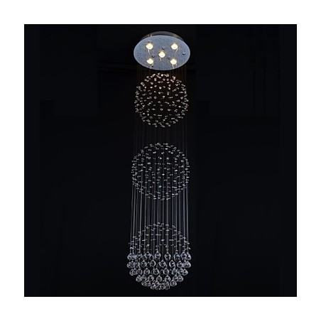 Lámpara de techo moderna contemporánea de metal cromado y cristal Lámpara de techo moderna contemporánea de metal cromado y cristal