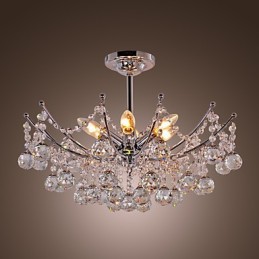 Lujosa lámpara colgante de cristal con 6 luces