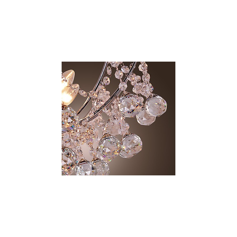Lujosa lámpara colgante de cristal con 6 luces