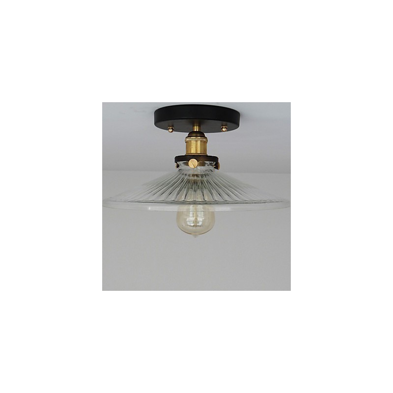 Lámpara de techo de mesa industrial retro estilo campestre americano, 110 V, espiral, vidrio transparente, iluminación decorativa para el hogar