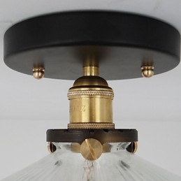 Lámpara de techo de mesa industrial retro estilo campestre americano, 110 V, espiral, vidrio transparente, iluminación decorativa para el hogar