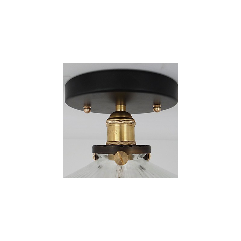 Lámpara de techo de mesa industrial retro estilo campestre americano, 110 V, espiral, vidrio transparente, iluminación decorativa para el hogar