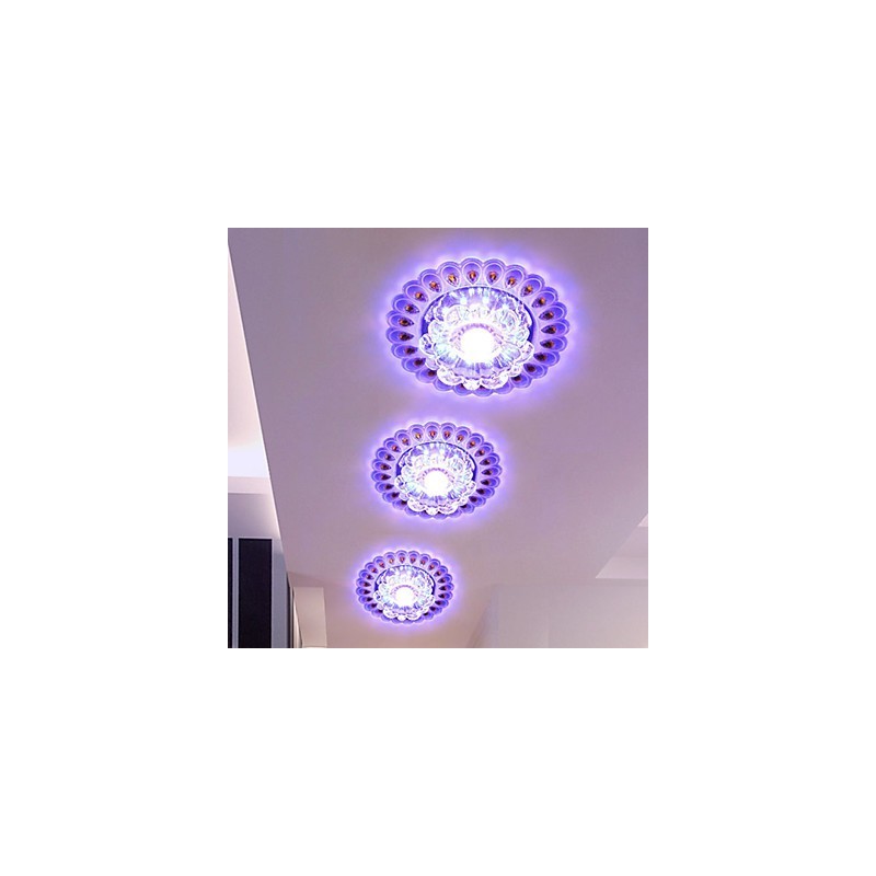 Lámpara de techo de cristal SMD de 3 W, tubo de luz creativo, luz de cúpula de colores vibrantes.