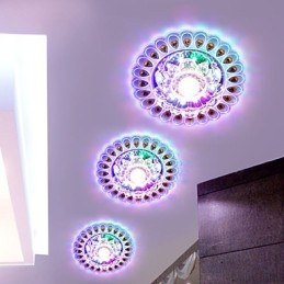 Lámpara de techo de cristal SMD de 3 W, tubo de luz creativo, luz de cúpula de colores vibrantes.
