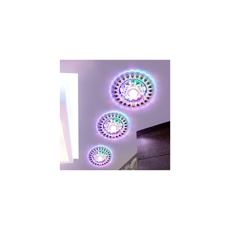 Lámpara de techo de cristal SMD de 3 W, tubo de luz creativo, luz de cúpula de colores vibrantes.