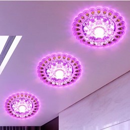 Lámpara de techo de cristal SMD de 3 W, tubo de luz creativo, luz de cúpula de colores vibrantes.