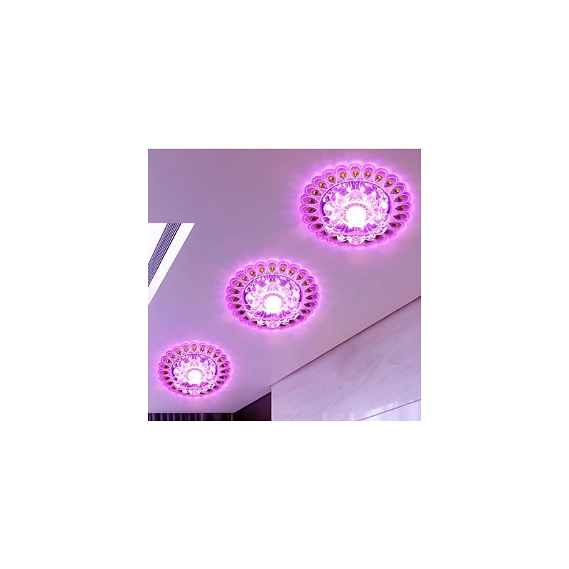 Lámpara de techo de cristal SMD de 3 W, tubo de luz creativo, luz de cúpula de colores vibrantes.