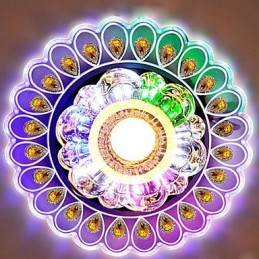 Lámpara de techo de cristal SMD de 3 W, tubo de luz creativo, luz de cúpula de colores vibrantes.
