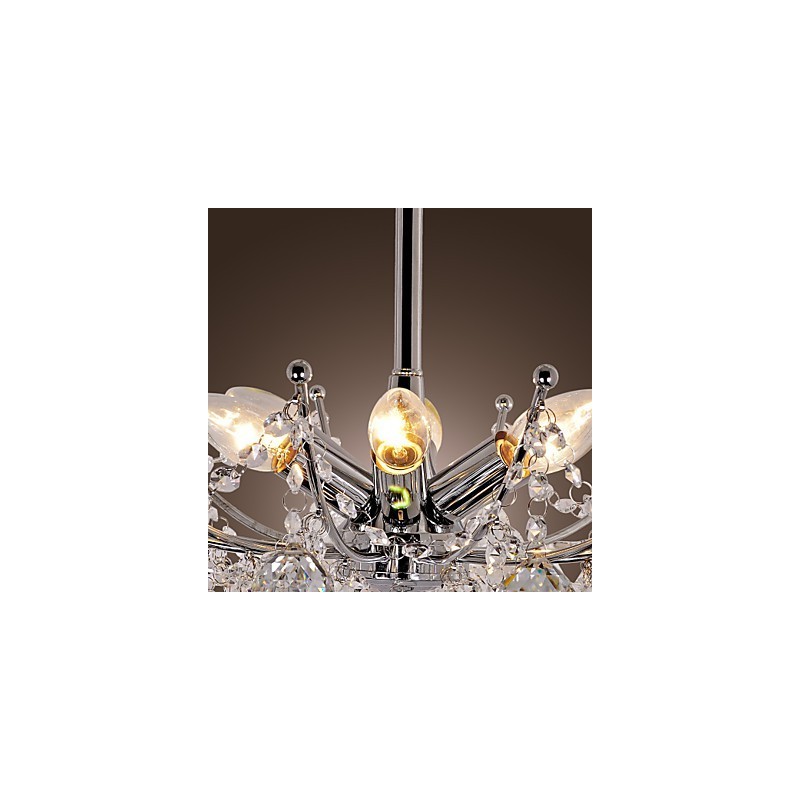 Lujosa lámpara colgante de cristal con 6 luces