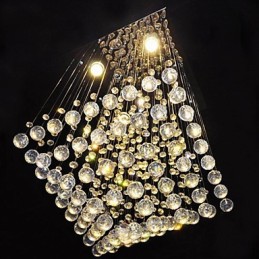 Lámpara empotrada de 4 luces de cristal transparente con diseño sencillo