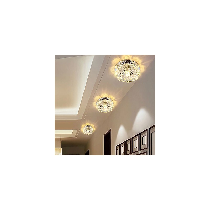 Lámpara de techo de cristal SMD de 3 W, tubo de luz creativo, luz de cúpula de colores vibrantes.