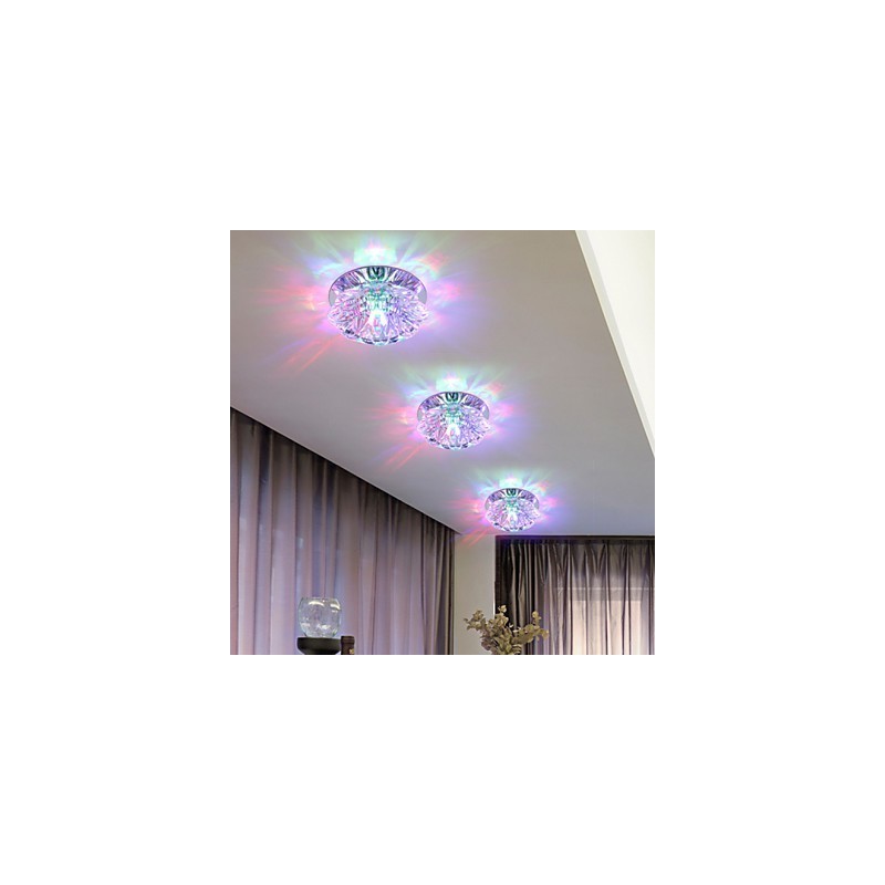 Lámpara de techo de cristal SMD de 3 W, tubo de luz creativo, luz de cúpula de colores vibrantes.