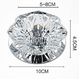 Lámpara de techo de cristal SMD de 3 W, tubo de luz creativo, luz de cúpula de colores vibrantes.