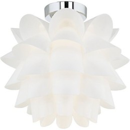Lámpara colgante de techo con diseño de flor blanca, 1 luz