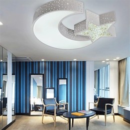 Lámpara empotrada moderna de metal con diseño de estrellas y lunas