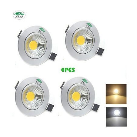 Lámpara de techo COB de 3 W y 300 lm, luz blanca cálida, 4 unidades Lámpara de techo COB de 3 W y 300 lm, luz blanca cálida, 4 unidades
