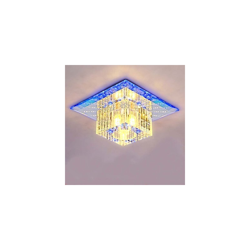 Mini lámpara de techo de cristal SMD de 3 W, creativa, con tubo de luz, luz de cúpula cuadrada de colores.