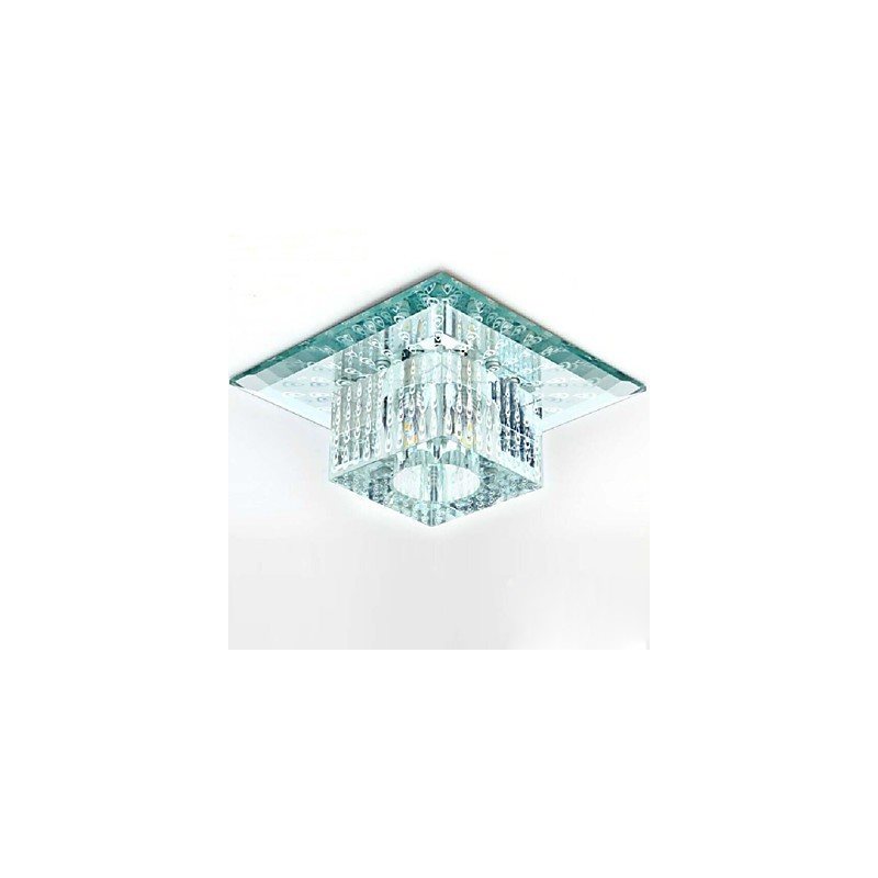 Mini lámpara de techo de cristal SMD de 3 W, creativa, con tubo de luz, luz de cúpula cuadrada de colores.