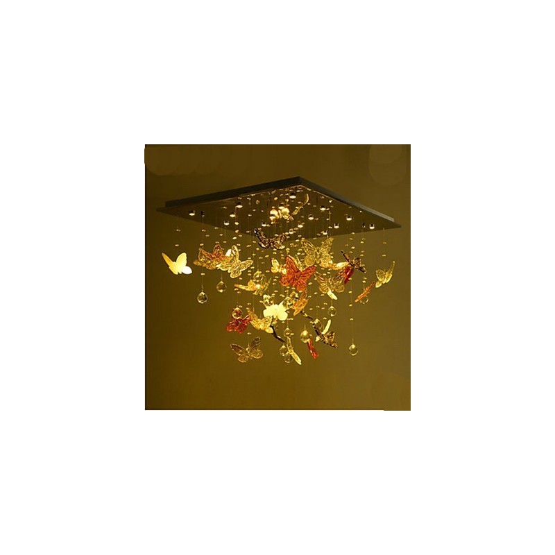 Lámpara de cristal Lámpara de cristal circular de mariposa