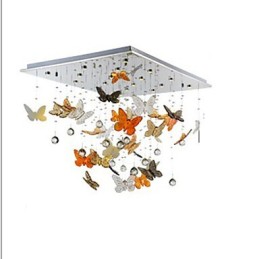 Lámpara de cristal Lámpara de cristal circular de mariposa