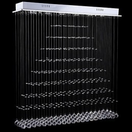 Lámparas de araña de cristal rectangulares para colgar en el techo