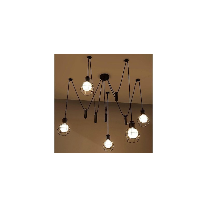 Lámpara colgante de metal con pintura estilo campestre, estilo retro, clásica, tradicional, para comedor