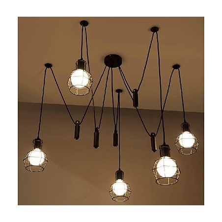 Lámpara colgante de metal con pintura estilo campestre, estilo retro, clásica, tradicional, para comedor Lámpara colgante de metal con pintura estilo campestre, estilo retro, clásica, tradicional, para comedor