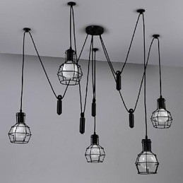 Lámpara colgante de metal con pintura estilo campestre, estilo retro, clásica, tradicional, para comedor