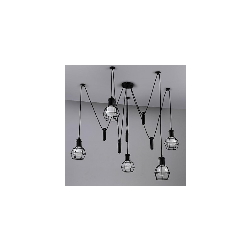 Lámpara colgante de metal con pintura estilo campestre, estilo retro, clásica, tradicional, para comedor
