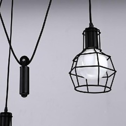 Lámpara colgante de metal con pintura estilo campestre, estilo retro, clásica, tradicional, para comedor