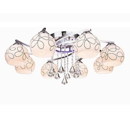 Lámpara de araña moderna de cristal Living de 8 luces